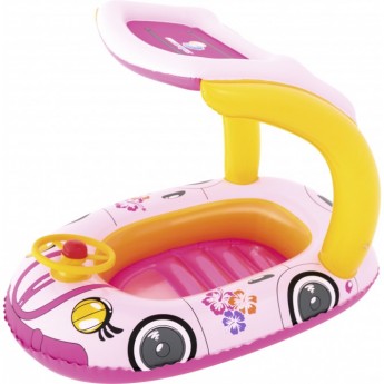 Надувная лодочка BESTWAY "МАШИНА" 98х66 см, с тентом, 3-6 лет, розовый